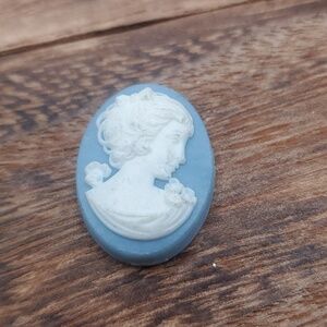Blue cast cabochon cameo for jewelry making artist crafters bust